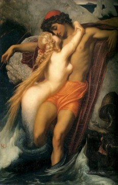 『漁師とサイレン』 1856 アカデミズム フレデリック・レイトン Oil Paintings